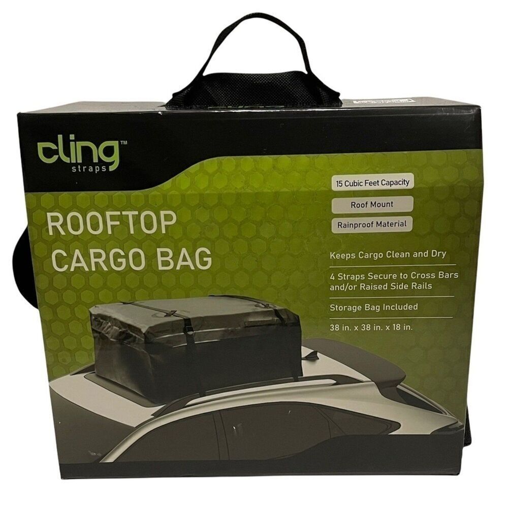 Cling Straps Waterproof Roof Top Cargo Bag 15 Cubic Feet Car Top Cargo B…